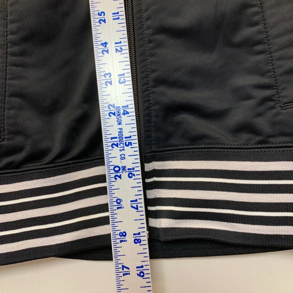 Nike Track Jacket Womens Medium Black White Good Striped Full Zip Mock 12919